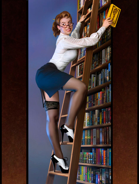 Роскошная библиотекарша любит сзади