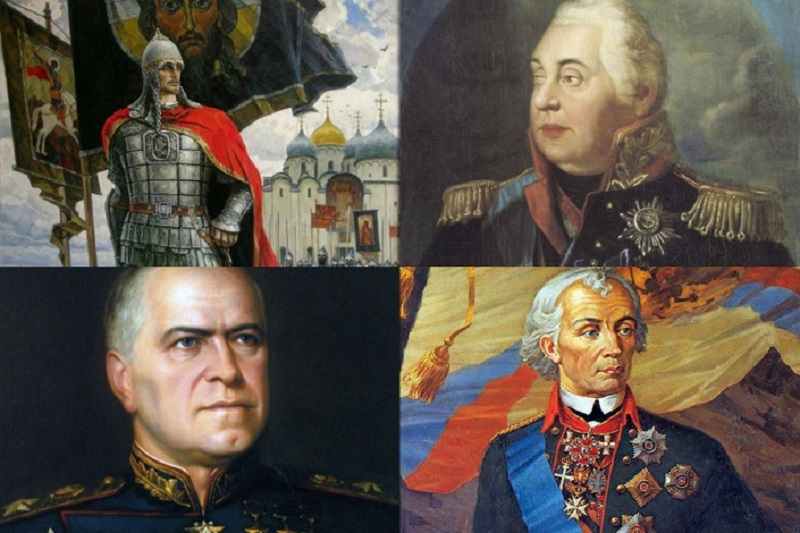 Учительница попросила назвать имена известных российских полководцев. Великие полководцы России Кутузов Суворов.